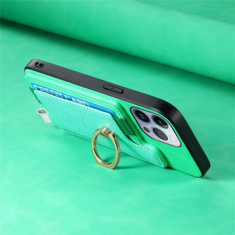 For iPhone 13 Pro Max Retro Magsafe Cross Leather Ring Holder Card Bag Phone Case