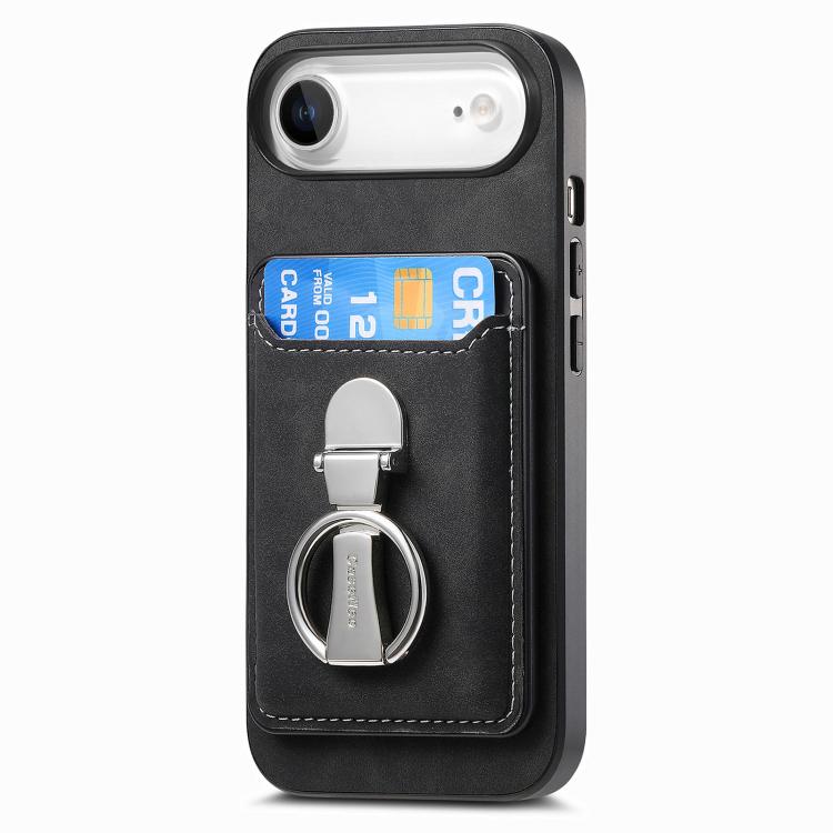 For iPhone Air Retro Folding Ring Holder Card Bag MagSafe Phone Case