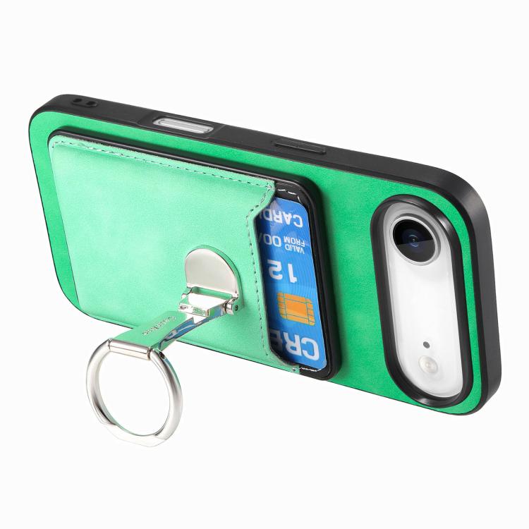For iPhone Air Retro Folding Ring Holder Card Bag MagSafe Phone Case