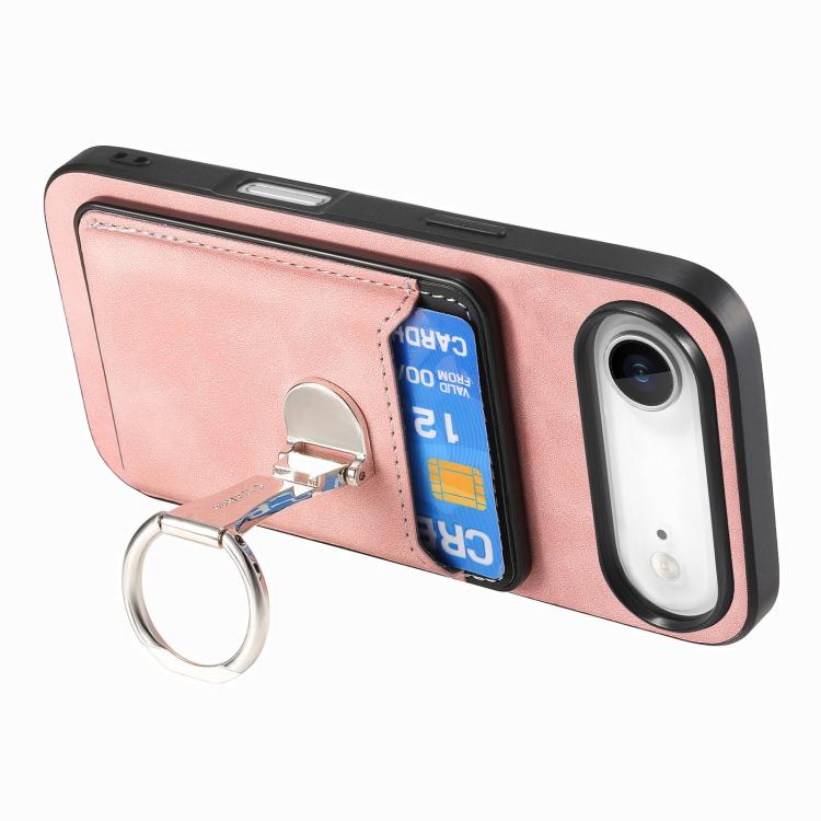 For iPhone Air Retro Folding Ring Holder Card Bag MagSafe Phone Case