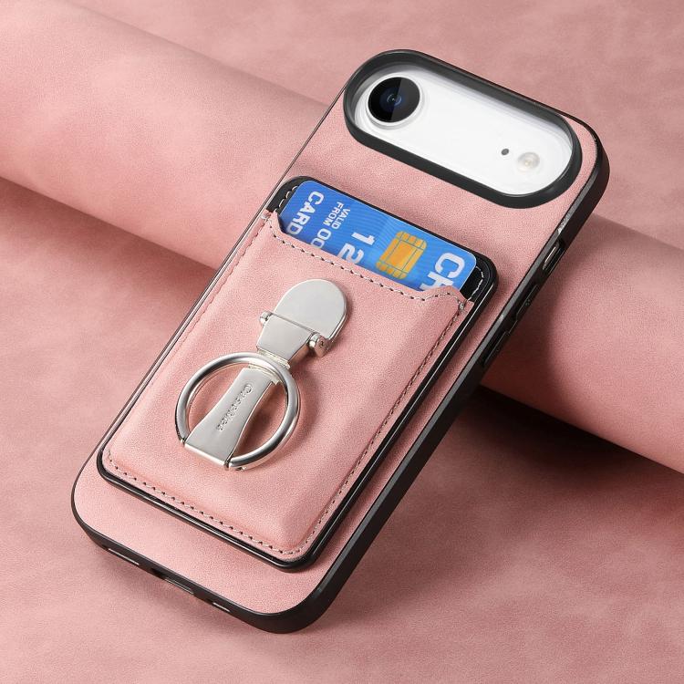 For iPhone Air Retro Folding Ring Holder Card Bag MagSafe Phone Case