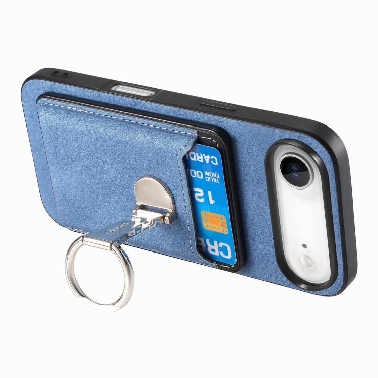 For iPhone Air Retro Folding Ring Holder Card Bag MagSafe Phone Case