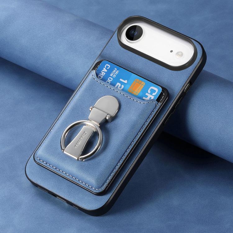 For iPhone Air Retro Folding Ring Holder Card Bag MagSafe Phone Case