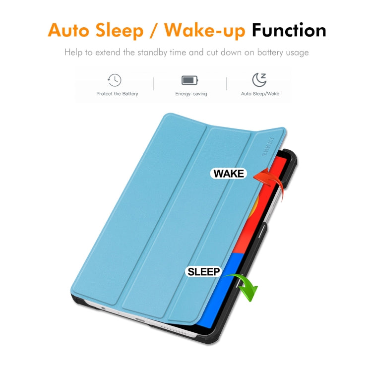 For Redmi Pad SE 4G 8.7 ENKAY Tri-fold Custer Texture Leather Smart Tablet Case