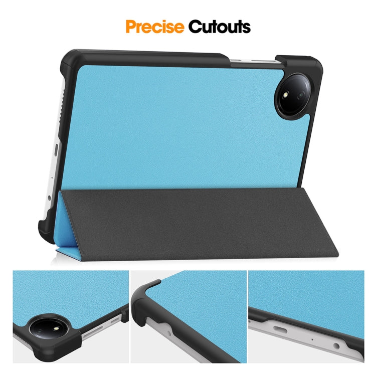 For Redmi Pad SE 4G 8.7 ENKAY Tri-fold Custer Texture Leather Smart Tablet Case
