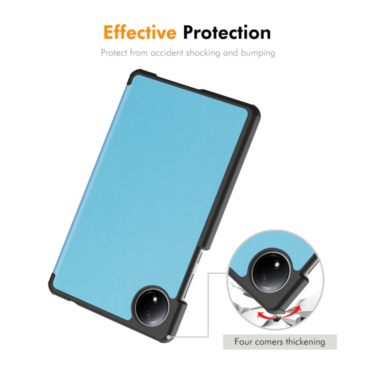 For Redmi Pad SE 4G 8.7 ENKAY Tri-fold Custer Texture Leather Smart Tablet Case