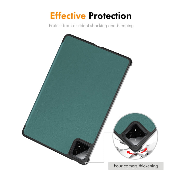 For Xiaomi Pad 7 / 7 Pro 11.2 ENKAY Tri-fold Custer Texture Leather Smart Tablet Case