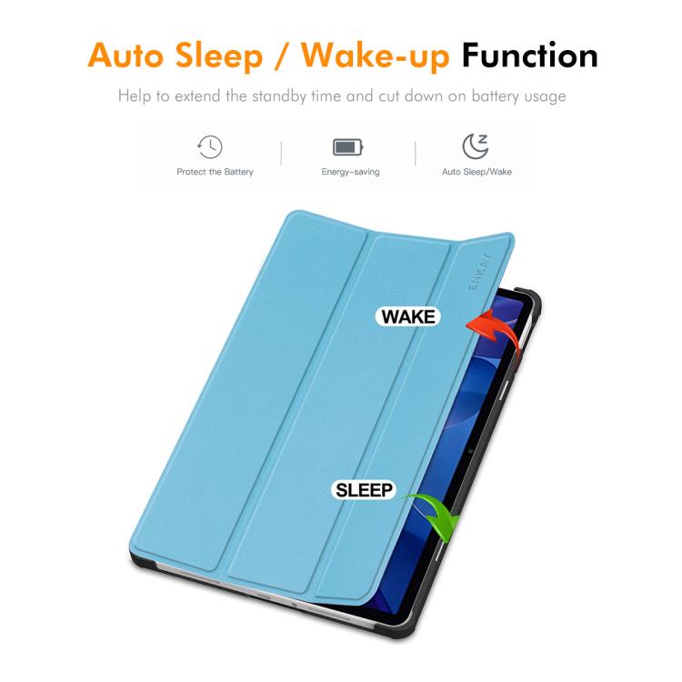 For Redmi Pad 2 11.0 ENKAY Tri-fold Custer Texture Leather Smart Tablet Case