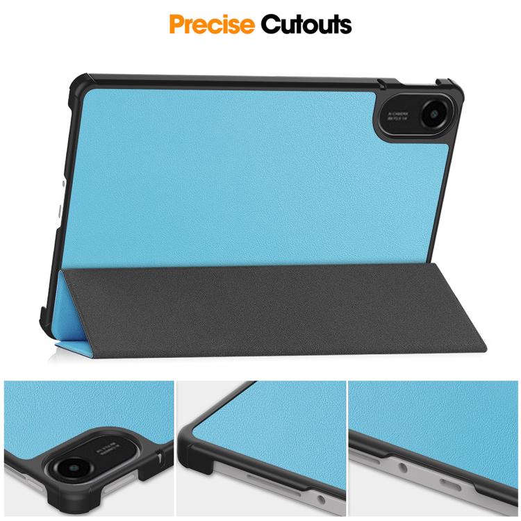 For Redmi Pad 2 11.0 ENKAY Tri-fold Custer Texture Leather Smart Tablet Case