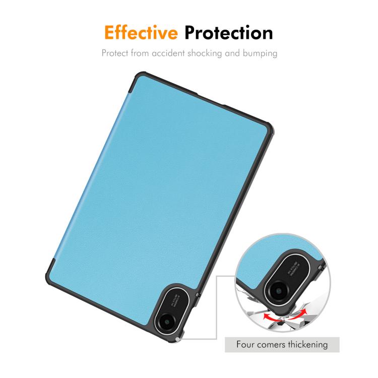 For Redmi Pad 2 11.0 ENKAY Tri-fold Custer Texture Leather Smart Tablet Case