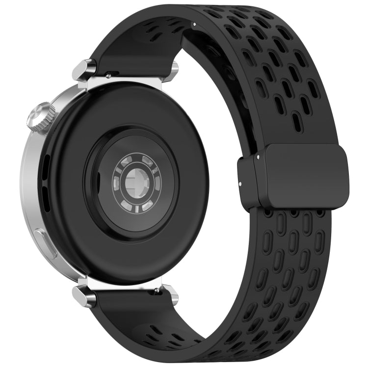 For Huawei Watch GT 5 46mm Folding Magnetic Buckle Silicone Watch Band