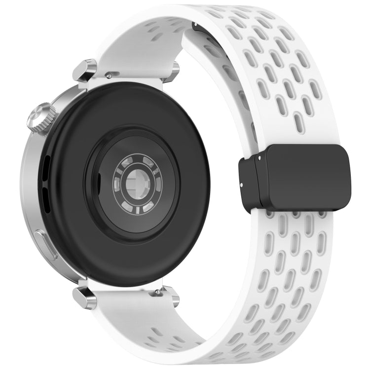 For Huawei Watch GT5 Pro 42mm Folding Magnetic Buckle Silicone Watch Band
