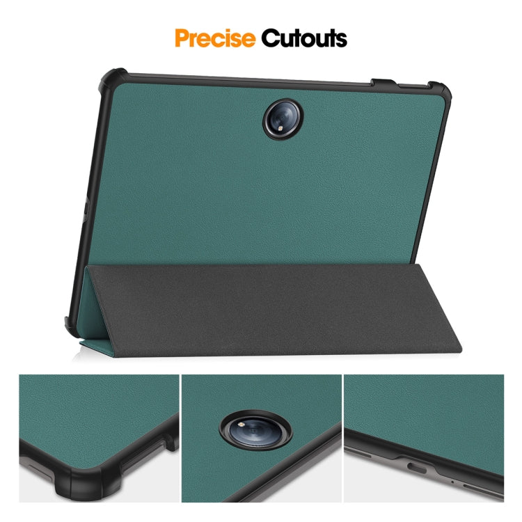 For OnePlus Pad 2 / Pad Pro 12.1 ENKAY Tri-fold Custer Texture Platic Leather Smart Tablet Case