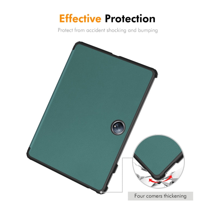 For OnePlus Pad 2 / Pad Pro 12.1 ENKAY Tri-fold Custer Texture Platic Leather Smart Tablet Case