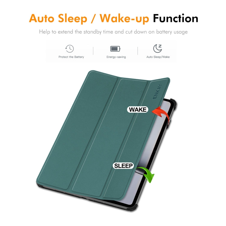 For OnePlus Pad 2 / Pad Pro 12.1 ENKAY Tri-fold Custer Texture Platic Leather Smart Tablet Case