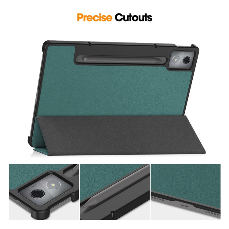 For Lenovo Xiaoxin Pad Pro 12.7 2025 ENKAY Tri-fold Custer Texture Platic Leather Smart Tablet Case