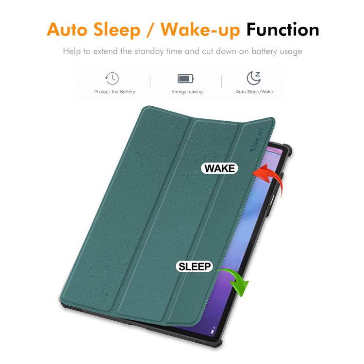 For Lenovo Idea Tab Pro Gen 2 13 inch ENKAY Tri-fold Custer Texture Platic Leather Smart Tablet Case