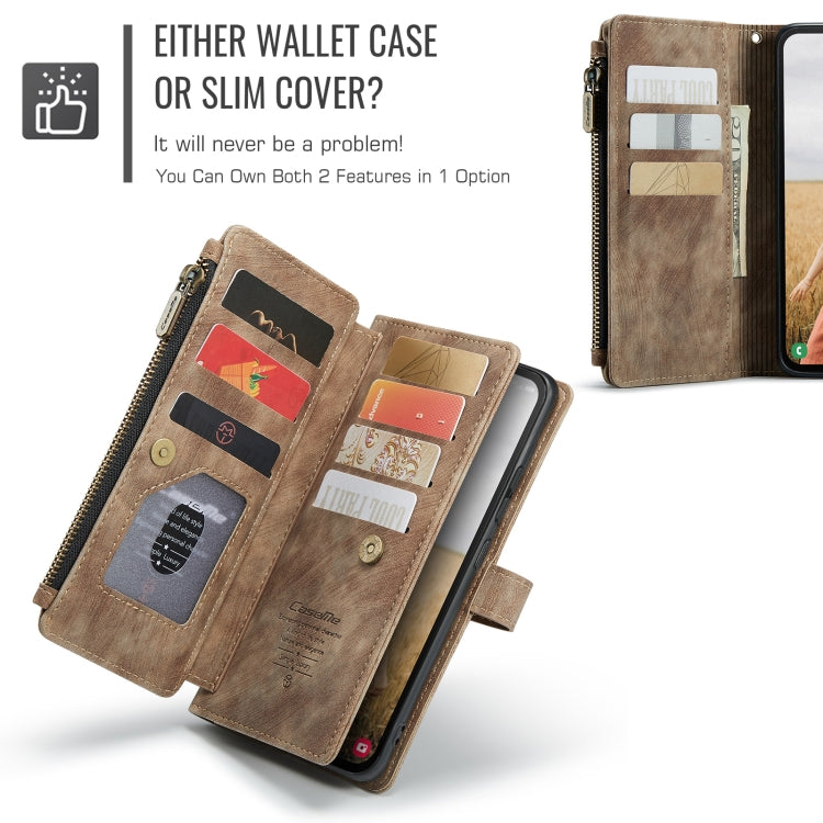 For Samsung Galaxy S24 FE 5G CaseMe C30 Card Slots Zipper Wallet Leather Phone Case