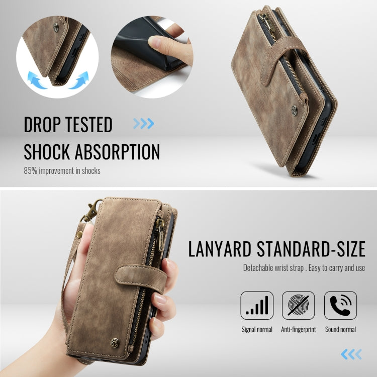 For Samsung Galaxy S24 FE 5G CaseMe C30 Card Slots Zipper Wallet Leather Phone Case