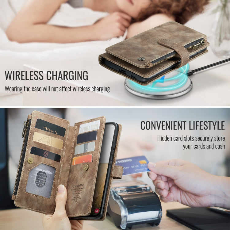 For Samsung Galaxy S24 FE 5G CaseMe C30 Card Slots Zipper Wallet Leather Phone Case