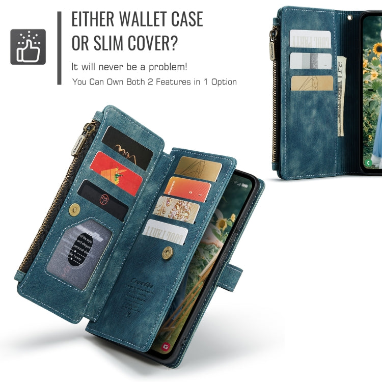 For Samsung Galaxy S24 FE 5G CaseMe C30 Card Slots Zipper Wallet Leather Phone Case