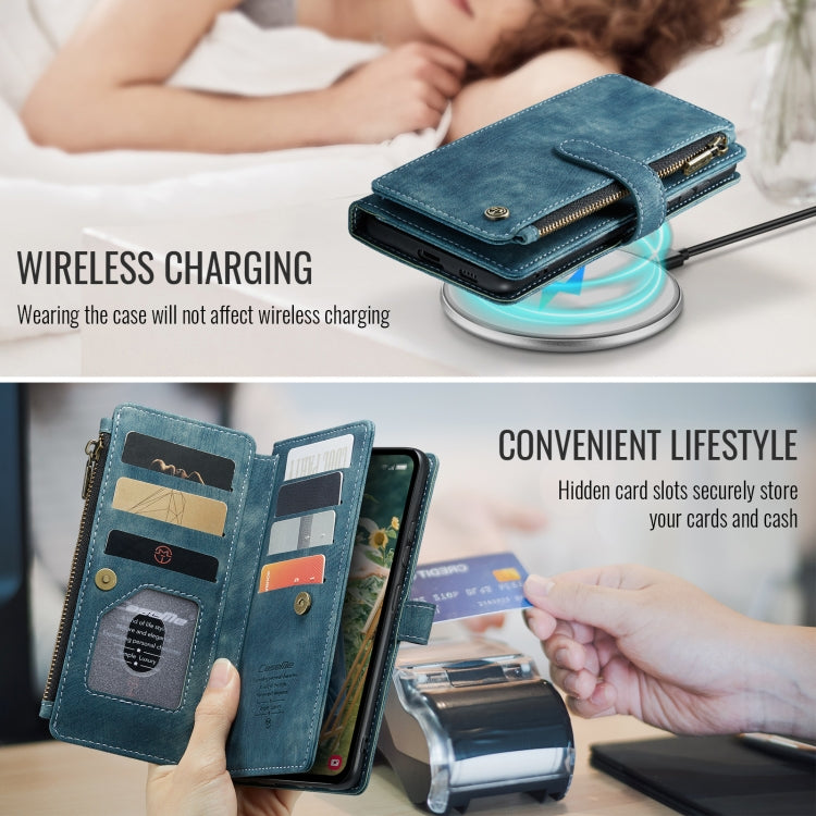 For Samsung Galaxy S24 FE 5G CaseMe C30 Card Slots Zipper Wallet Leather Phone Case