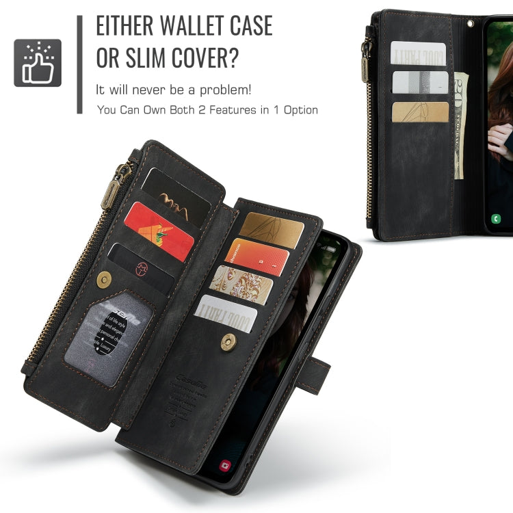 For Samsung Galaxy S24 FE 5G CaseMe C30 Card Slots Zipper Wallet Leather Phone Case