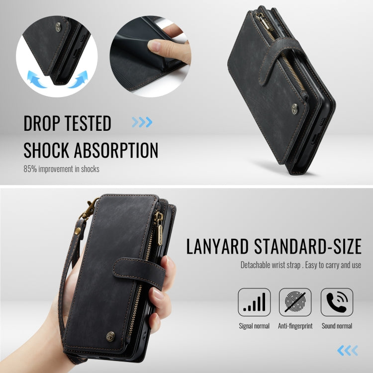 For Samsung Galaxy S24 FE 5G CaseMe C30 Card Slots Zipper Wallet Leather Phone Case