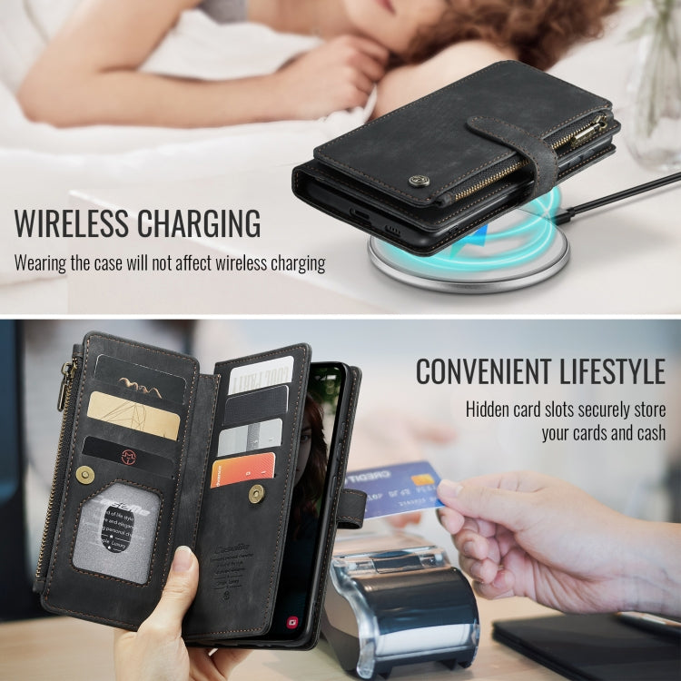 For Samsung Galaxy S24 FE 5G CaseMe C30 Card Slots Zipper Wallet Leather Phone Case
