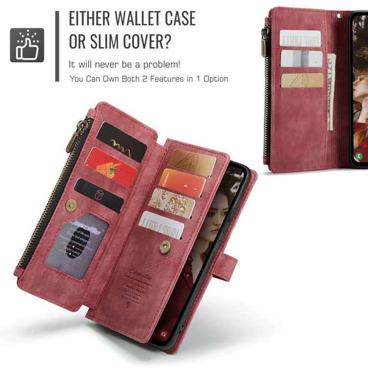 For Samsung Galaxy S24 FE 5G CaseMe C30 Card Slots Zipper Wallet Leather Phone Case