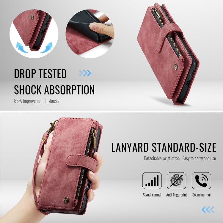 For Samsung Galaxy S24 FE 5G CaseMe C30 Card Slots Zipper Wallet Leather Phone Case
