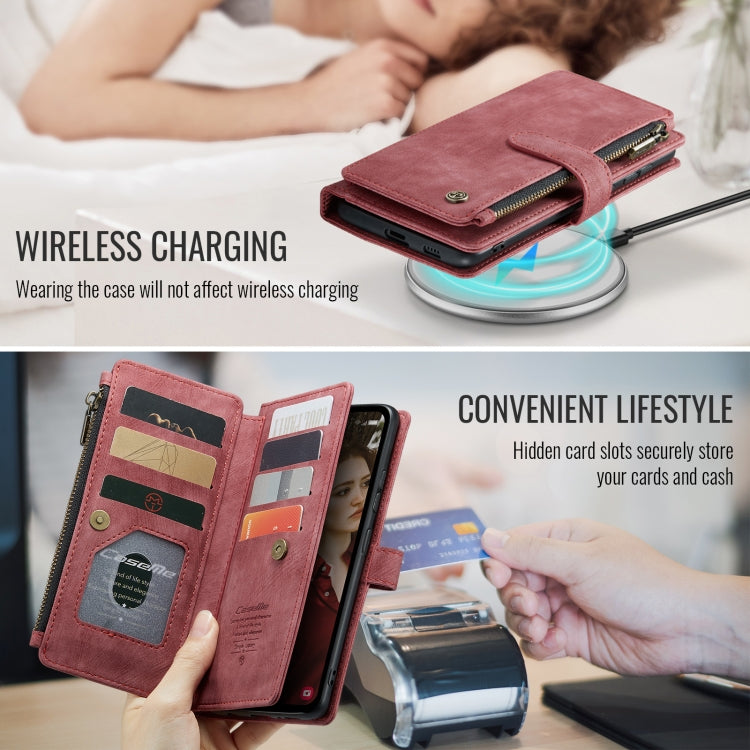 For Samsung Galaxy S24 FE 5G CaseMe C30 Card Slots Zipper Wallet Leather Phone Case