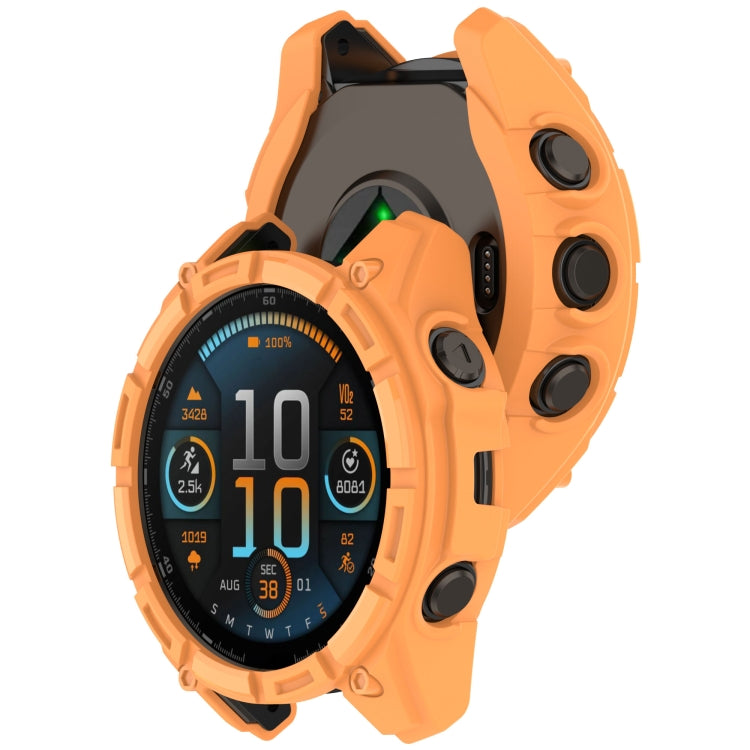 For Garmin Fenix 8 AMOLED 51mm Armor Hollow TPU Half Coverage Watch Protective Case