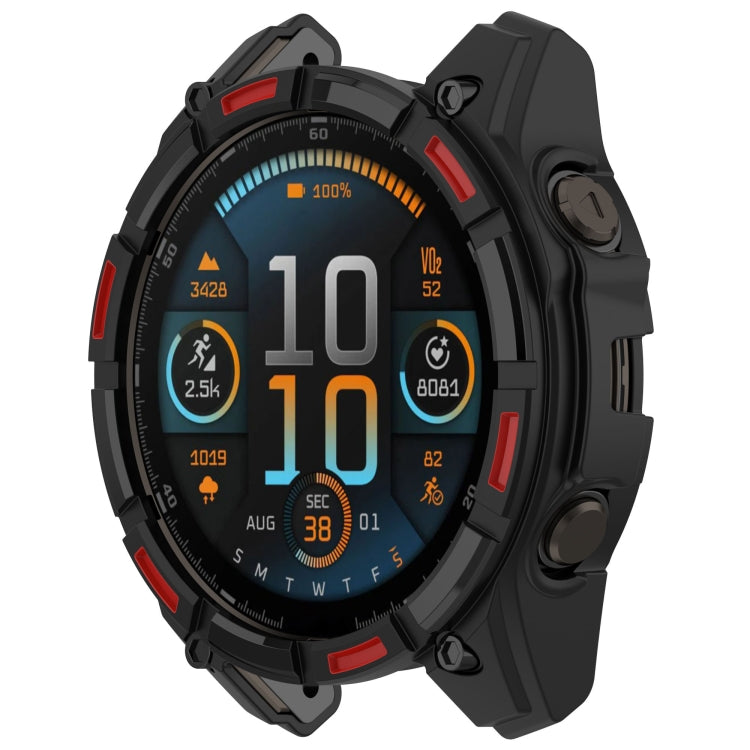 For Garmin Fenix 8 AMOLED 51mm Armor Hollow TPU Half Coverage Watch Protective Case