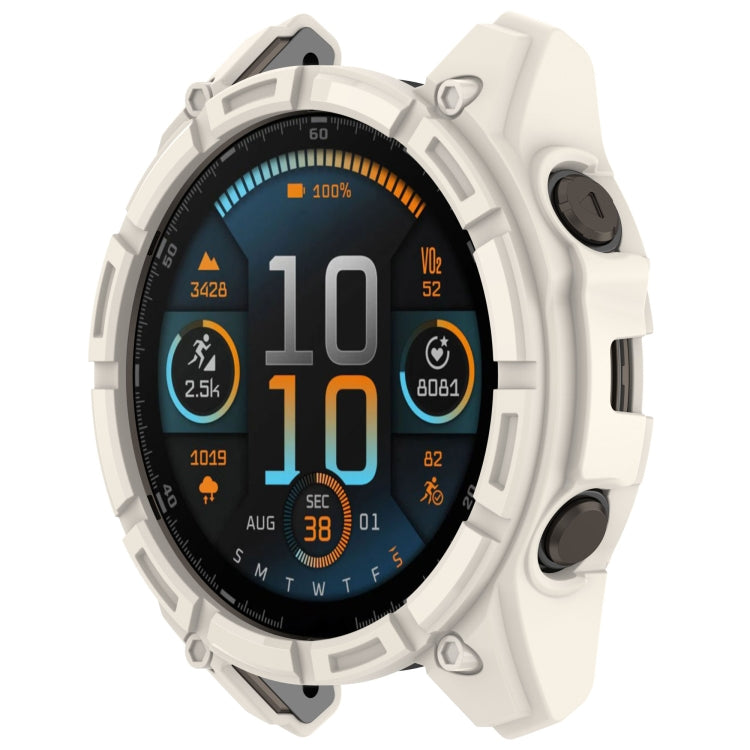 For Garmin Fenix 8 AMOLED 51mm Armor Hollow TPU Half Coverage Watch Protective Case