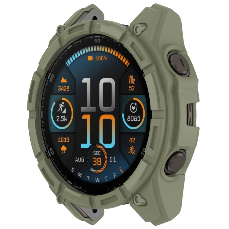 For Garmin Fenix 8 AMOLED 47mm Armor Hollow TPU Half Coverage Watch Protective Case