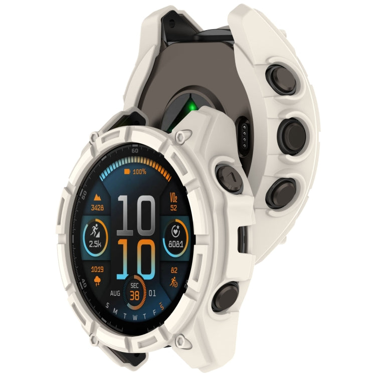 For Garmin Fenix 8 AMOLED 43mm Armor Hollow TPU Half Coverage Watch Protective Case