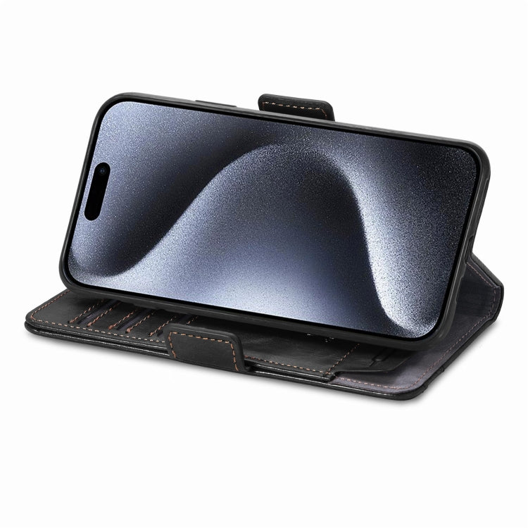 For iPhone 16 Plus CaseNeo Splicing Dual Magnetic Buckle Leather Phone Case