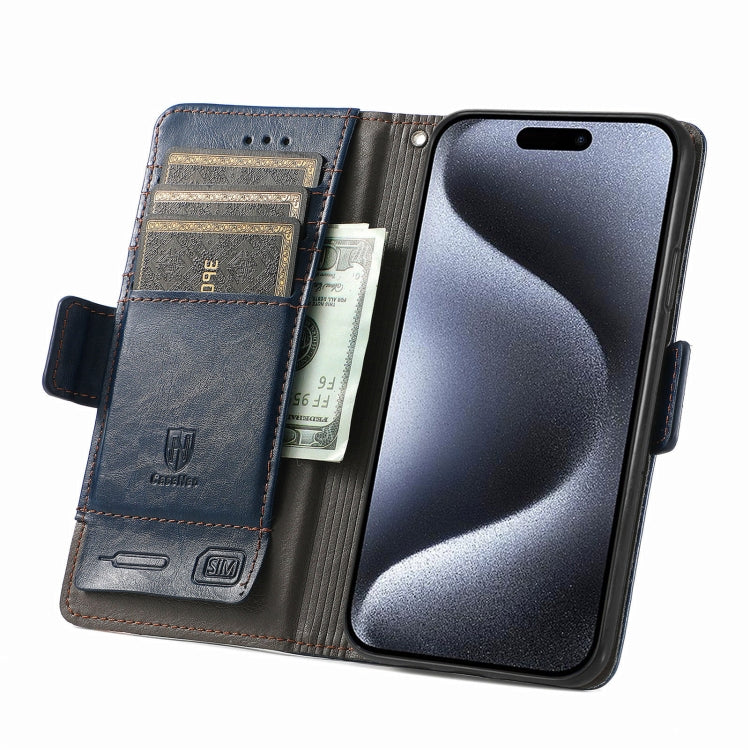 For iPhone 16 Plus CaseNeo Splicing Dual Magnetic Buckle Leather Phone Case