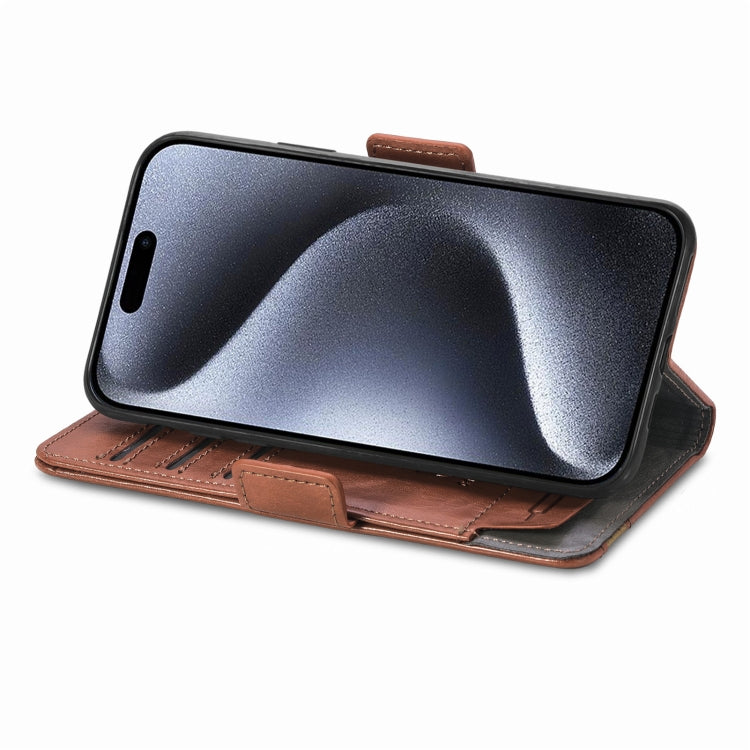 For iPhone 16 Plus CaseNeo Splicing Dual Magnetic Buckle Leather Phone Case