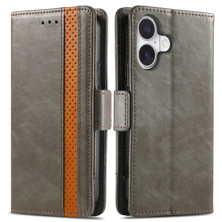 For iPhone 16 Plus CaseNeo Splicing Dual Magnetic Buckle Leather Phone Case