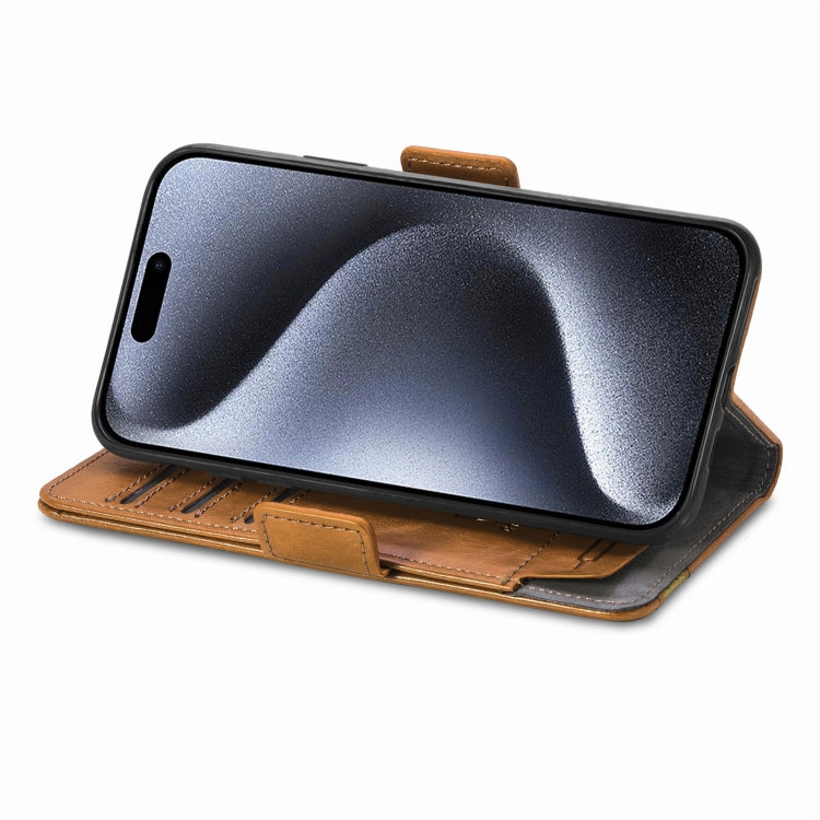 For iPhone 16 Plus CaseNeo Splicing Dual Magnetic Buckle Leather Phone Case