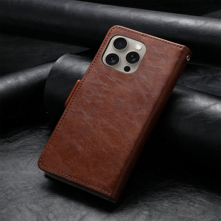 For iPhone 16 Pro CaseNeo Splicing Dual Magnetic Buckle Leather Phone Case