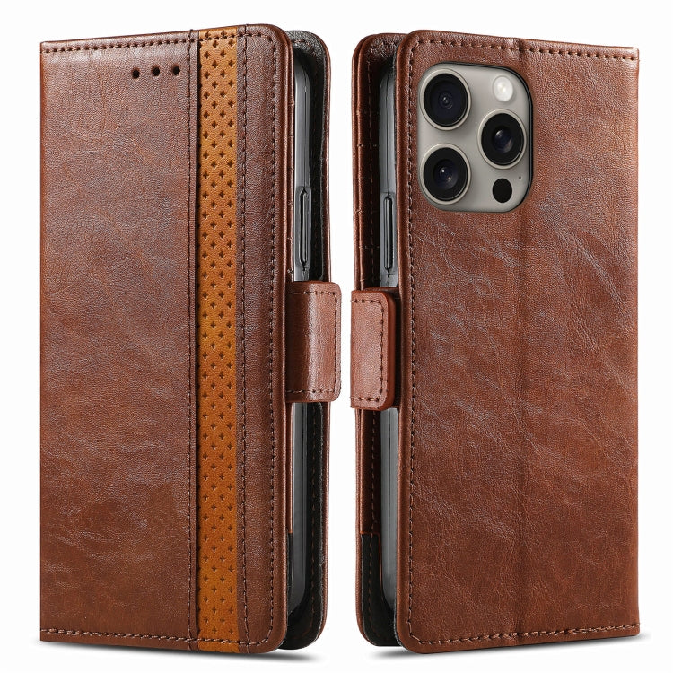 For iPhone 16 Pro Max CaseNeo Splicing Dual Magnetic Buckle Leather Phone Case