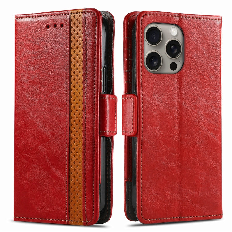 For iPhone 16 Pro Max CaseNeo Splicing Dual Magnetic Buckle Leather Phone Case