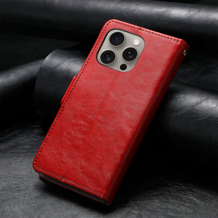 For iPhone 16 Pro Max CaseNeo Splicing Dual Magnetic Buckle Leather Phone Case