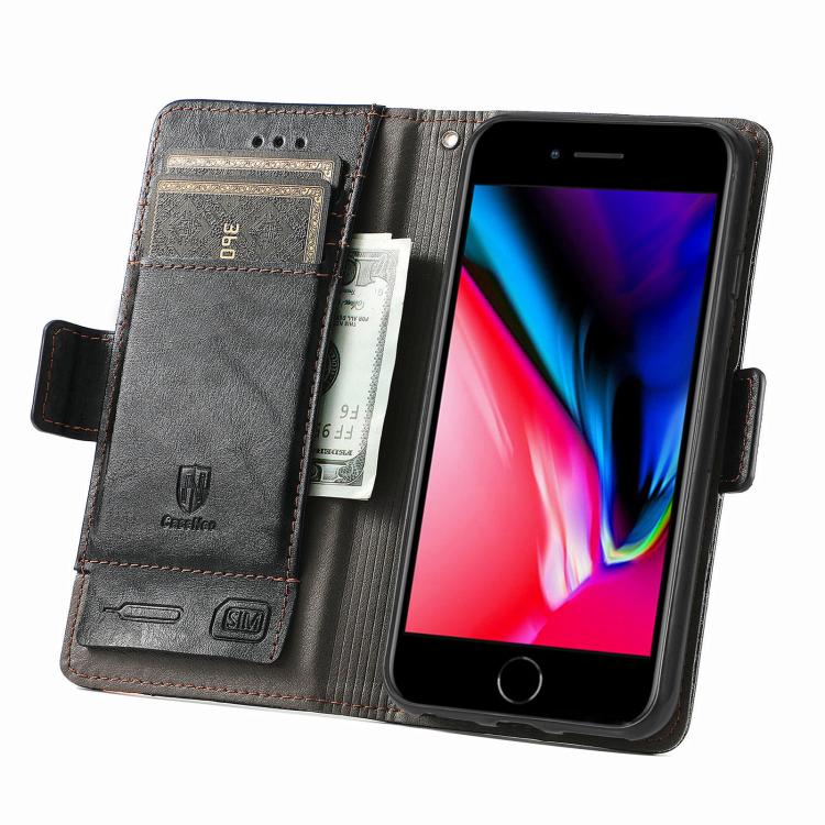 For iPhone 17e / 16e CaseNeo Splicing Dual Magnetic Buckle Leather Phone Case