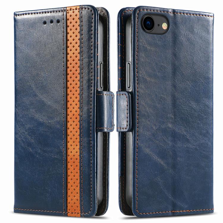 For iPhone 17e / 16e CaseNeo Splicing Dual Magnetic Buckle Leather Phone Case