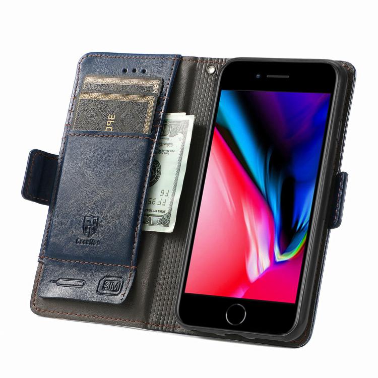 For iPhone 17e / 16e CaseNeo Splicing Dual Magnetic Buckle Leather Phone Case