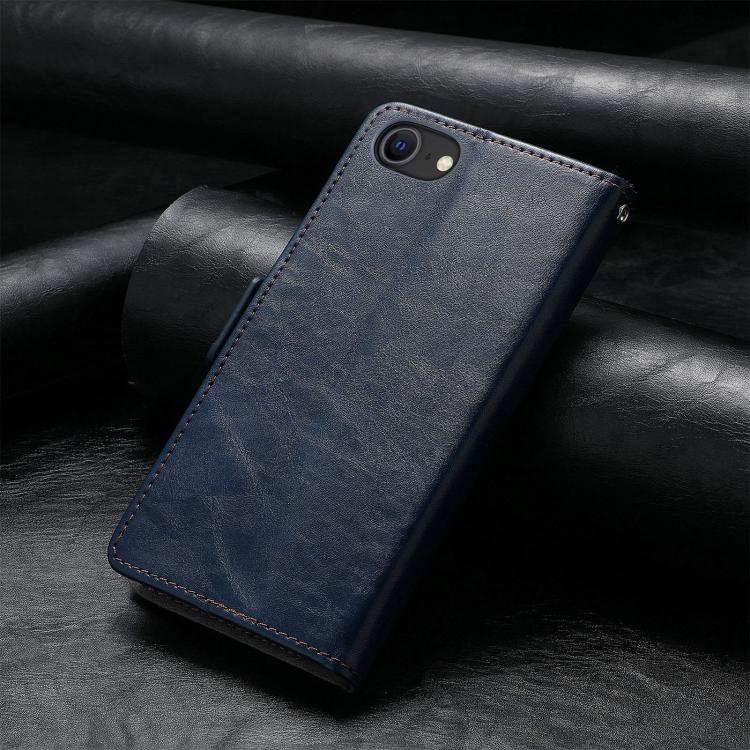 For iPhone 17e / 16e CaseNeo Splicing Dual Magnetic Buckle Leather Phone Case